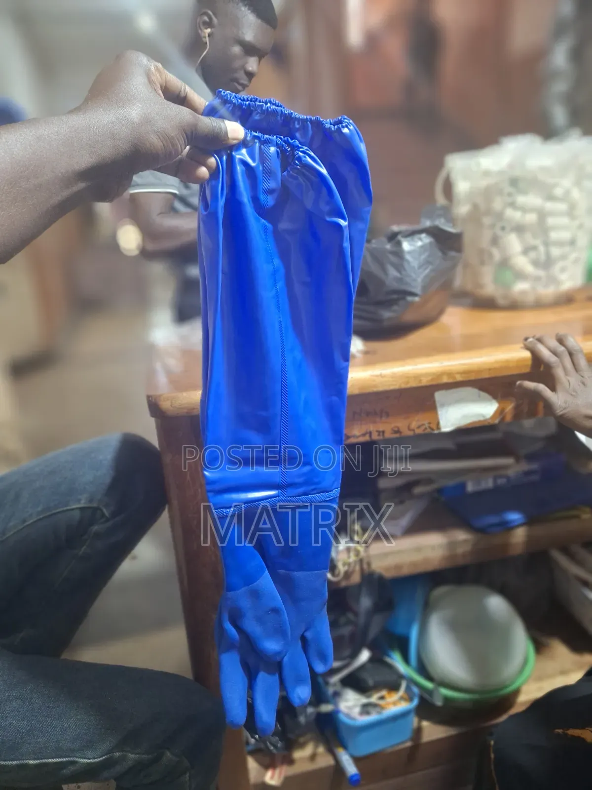 Chemical Resistant Extra Long Rubber Gloves,Waterproof, Resist Oil.