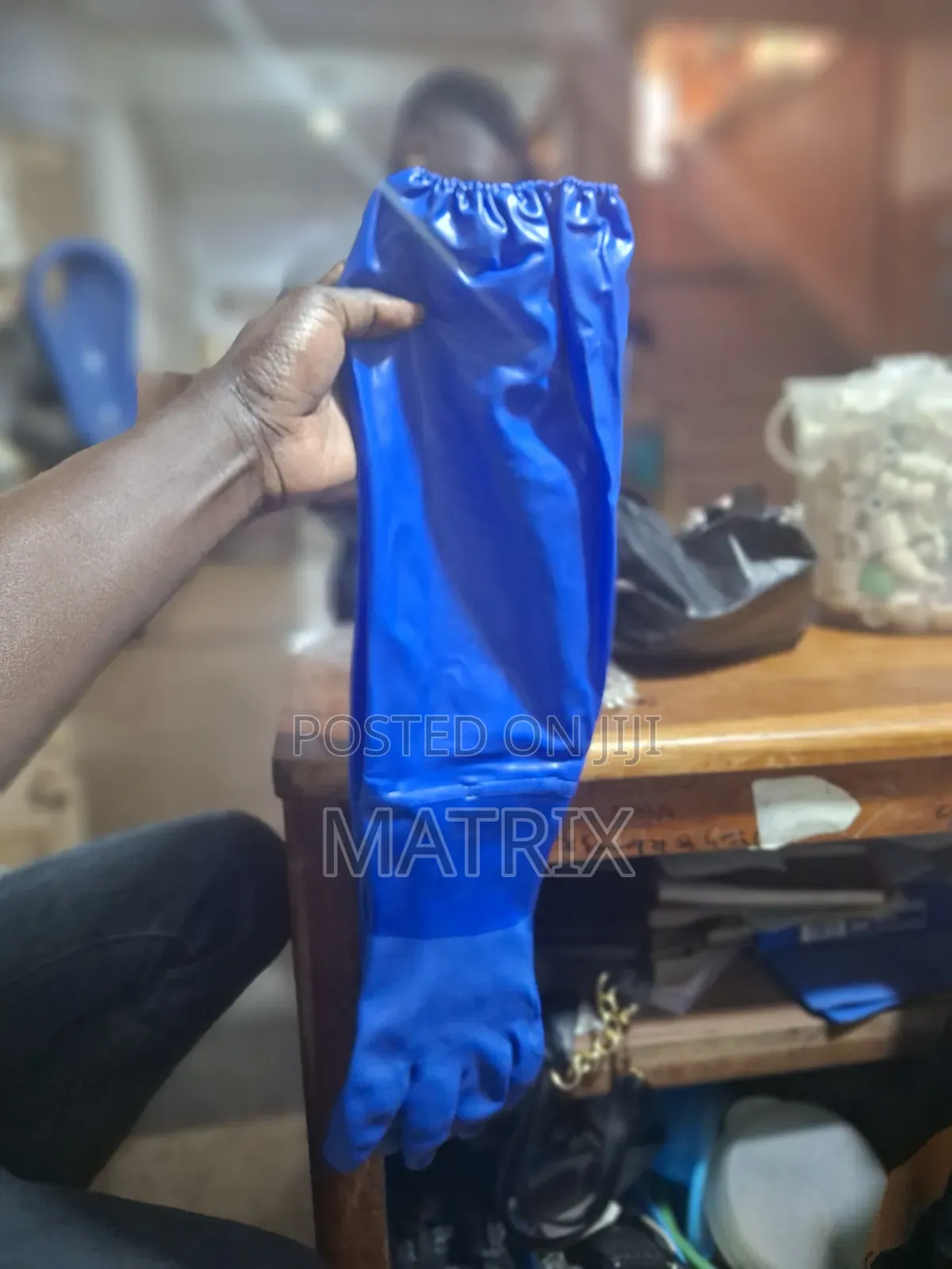 Chemical Resistant Extra Long Rubber Gloves,Waterproof, Resist Oil.