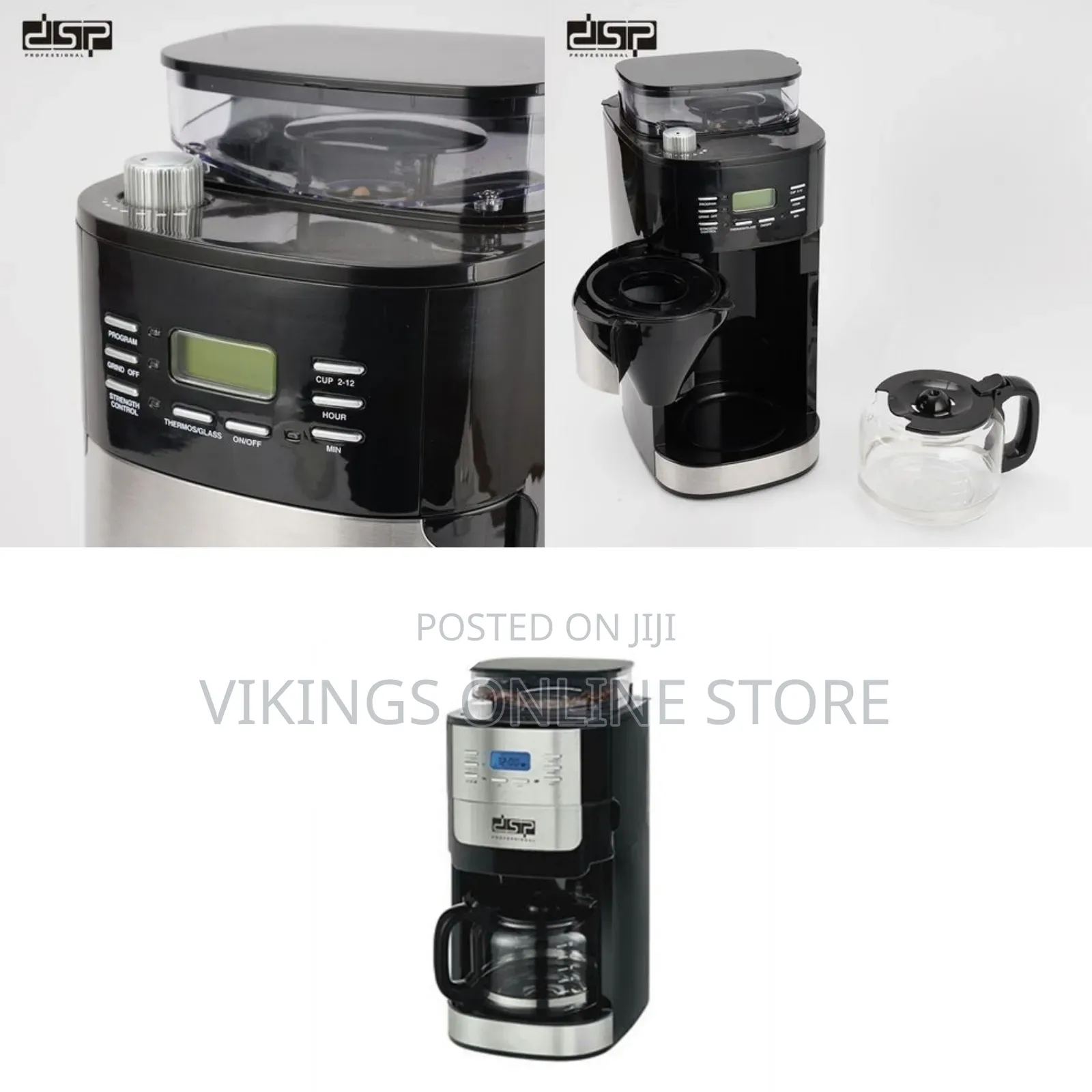 DSP 2 In1 Automatic Electric Espresso Coffee Maker Machine- Black