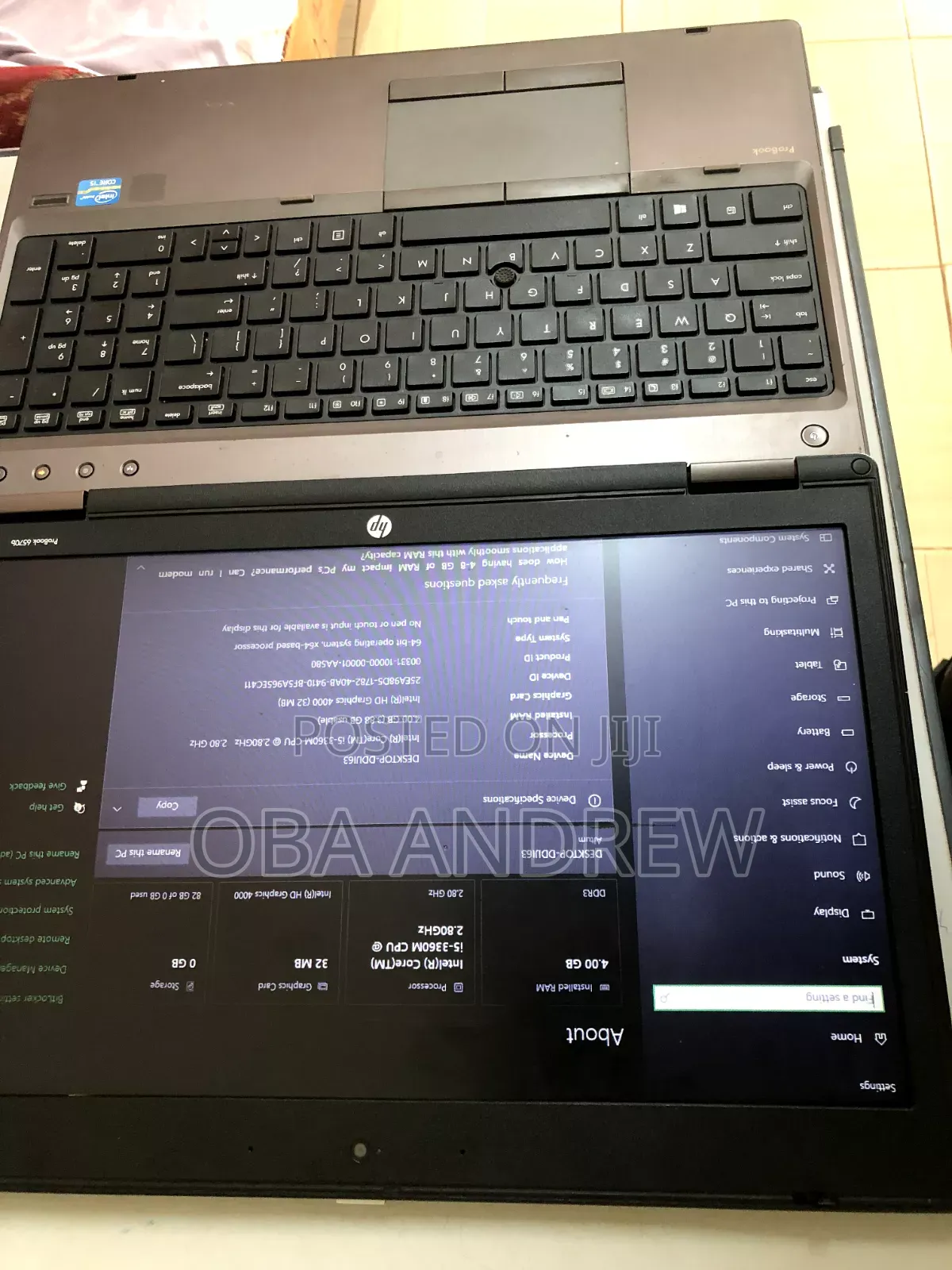 Laptop HP ProBook 6570B 4GB Intel Core i5 HDD 500GB
