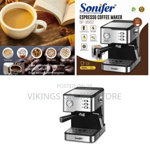 Sonifer 1.5 Litre Electric Espresso Coffee Maker Machine- Silver