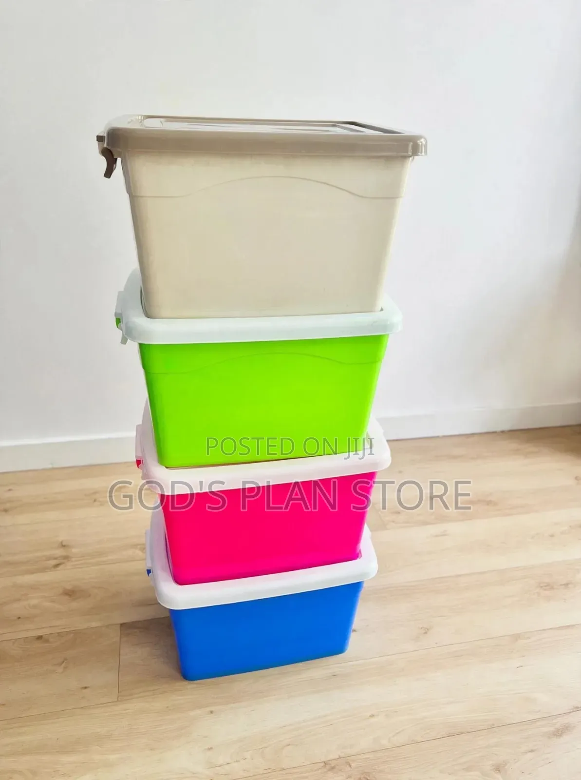Beige /Green/Blue/Pink Plastic Storage Boxes Plastic Storage Boxes