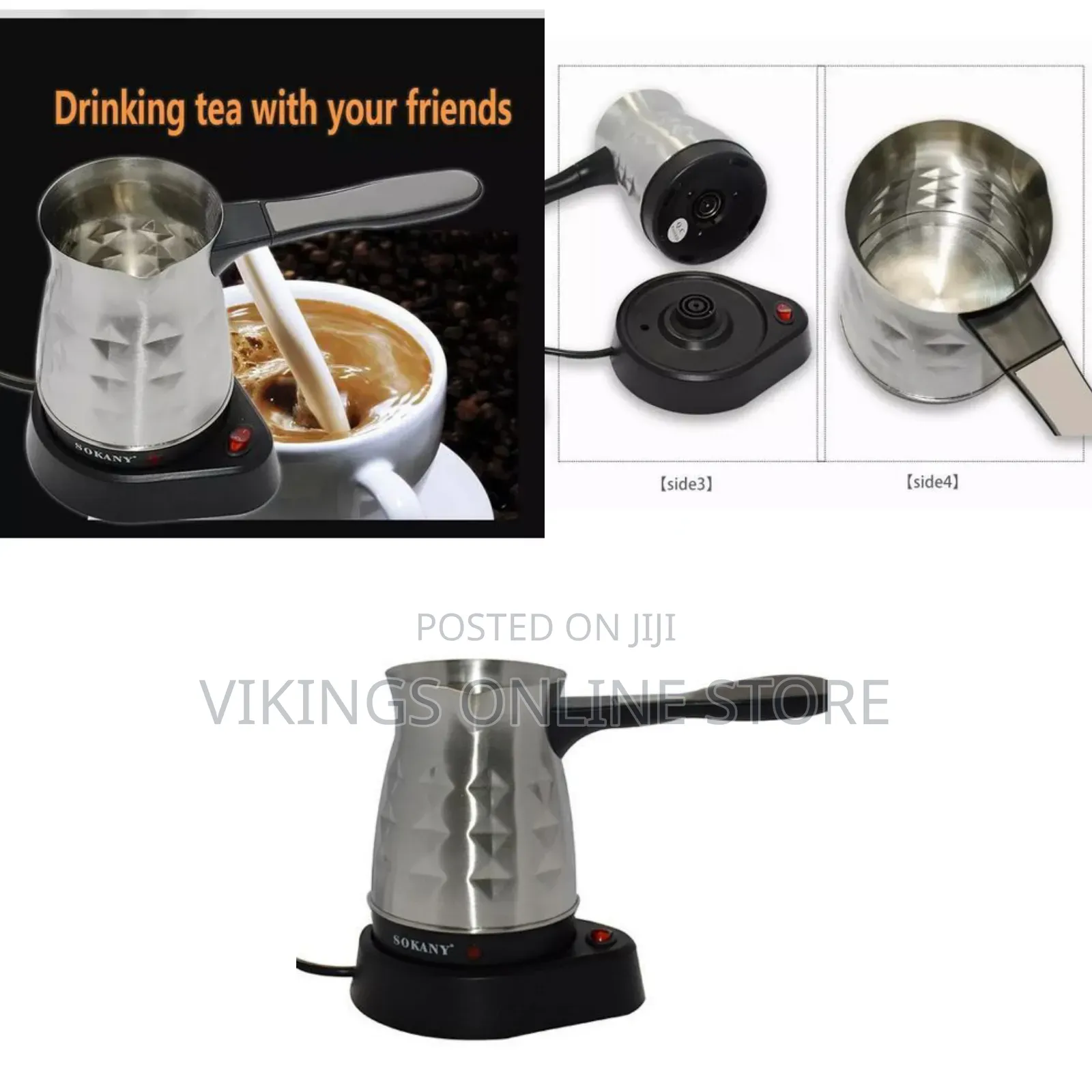 Sokany 0.5L Coffee Maker Machine Stainless Steel Electrical Kettle Pot