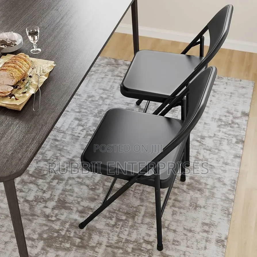 Black Vinyl-Padded Metal Folding Chair 1PC