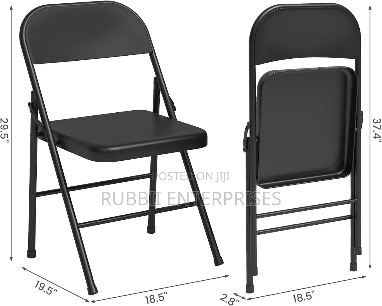 Black Vinyl-Padded Metal Folding Chair 1PC
