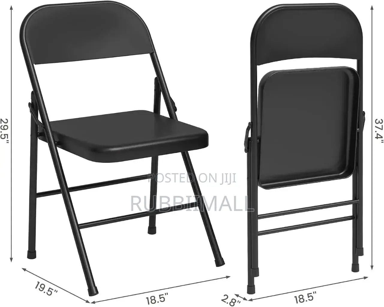 Black Vinyl-Padded Metal Folding Chair 1PC