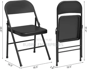Black Vinyl-Padded Metal Folding Chair 1PC