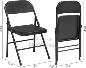 Black Vinyl-Padded Metal Folding Chair 1PC