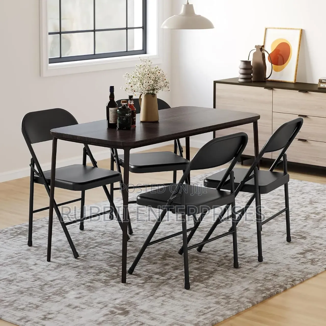 Black Vinyl-Padded Metal Folding Chair 1PC
