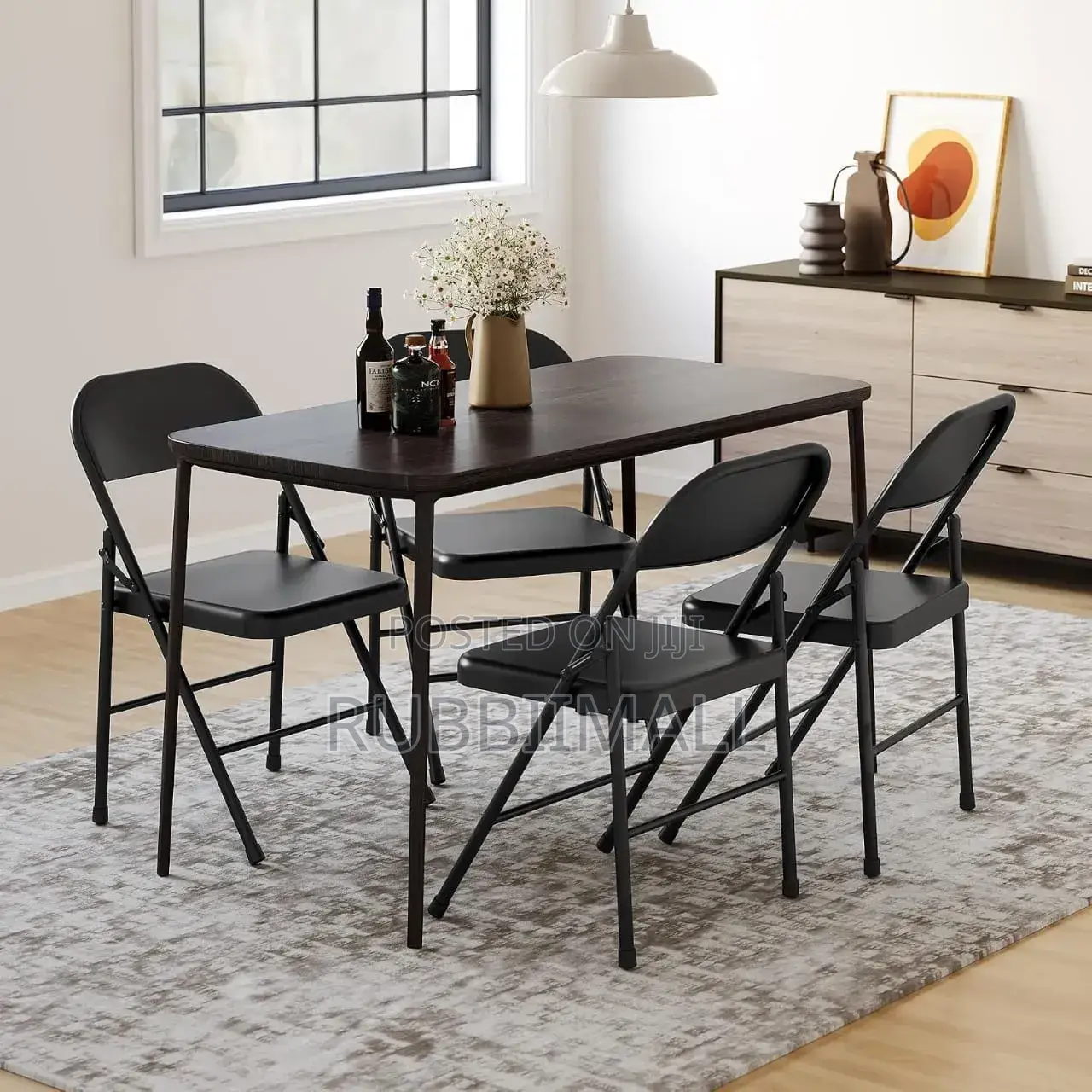 Black Vinyl-Padded Metal Folding Chair 1PC