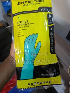 Heavy Duty Red PVC Chemical Resistant Safety Gloves