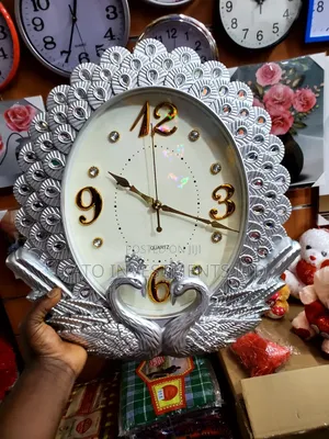 Crystal Swan and Peacock Decorative Wall Clock