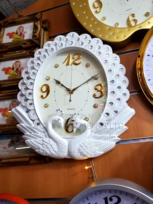 Crystal Swan and Peacock Decorative Wall Clock