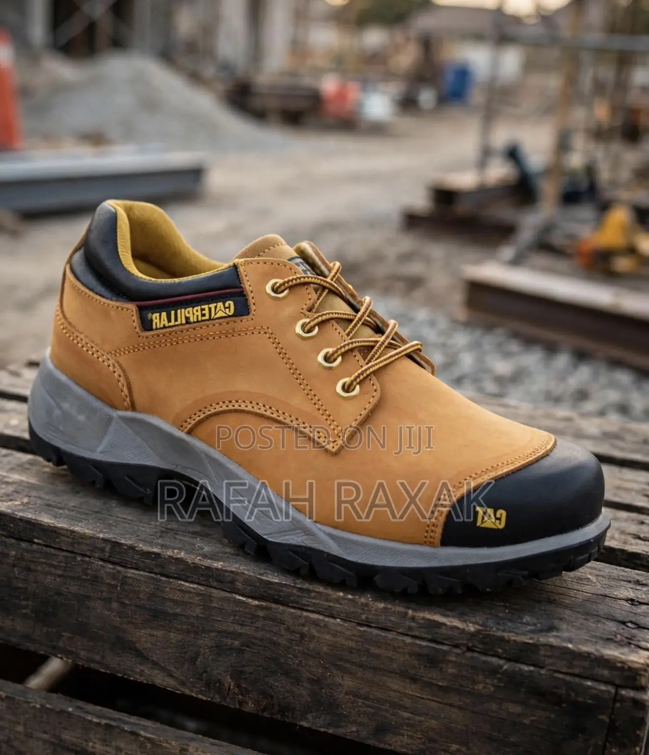 Original Mustard Yellow CAT Casual Low-Cut Safety Hard Work Shoes