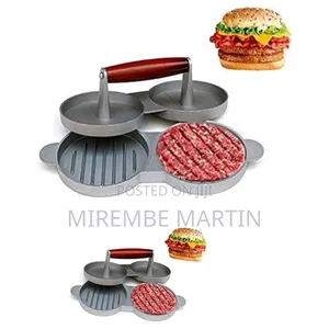 Premium Double Burger Press With Wooden Handle