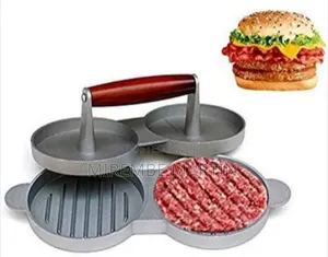Premium Double Burger Press With Wooden Handle