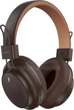 Porodo Soundtec Wireless Leather Headphones, 20H Playtime, 10M Range