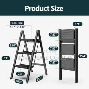 Heavy Duty 3 Stepladder, Small Kitchen/Closet Ladder for Adults/Kids