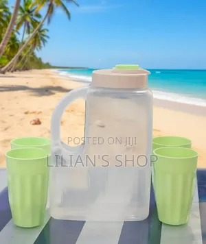 4L Plastic Water Fridge Bottle With 4cups
