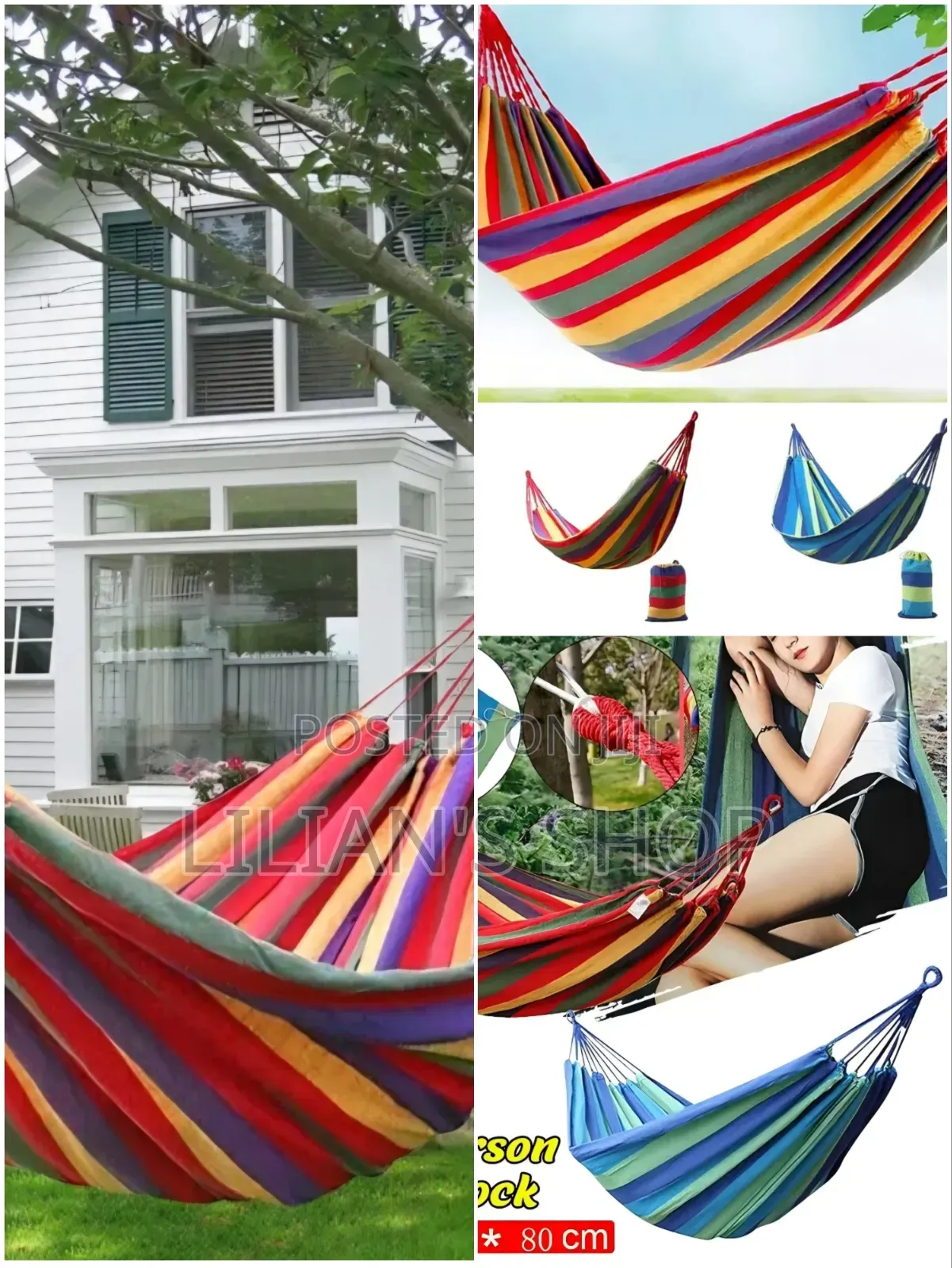 Striped Canvas Hammock