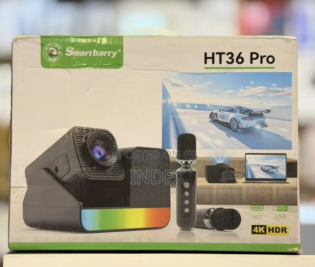 Smartbarry HT36 Pro Smart Projector With Wireless Microphone