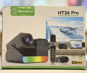 Smartbarry HT36 Pro Smart Projector With Wireless Microphone