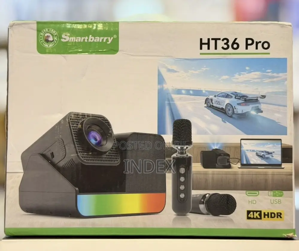Smartbarry HT36 Pro Smart Projector With Wireless Microphone