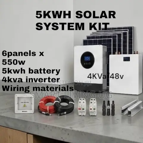 Complete 5kWh Lithium Solar Kit | 4kVA Hybrid Inverter + Solar Panels
