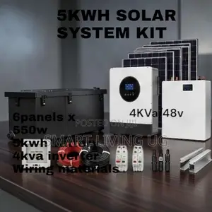 5kWh Lithium Solar Kit – 4kVA Hybrid Inverter, Panels & Accessories