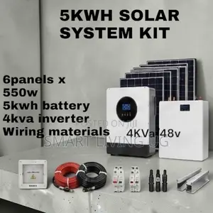 5kWh Lithium Solar Kit – 4kVA Hybrid Inverter, Panels & Accessories