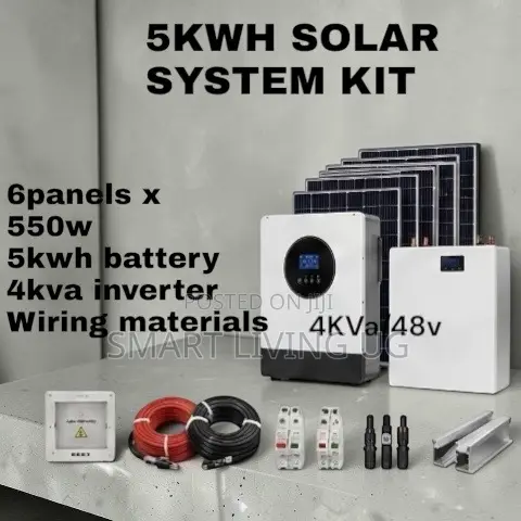 5kWh Lithium Solar Kit – 4kVA Hybrid Inverter, Panels & Accessories