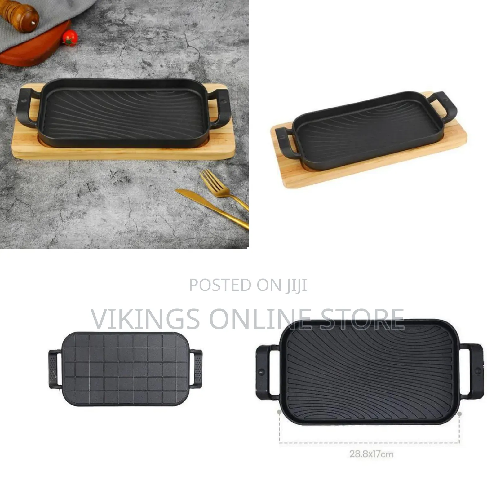 Rectangular Crystals Cast Iron Cookware Frying Pan Grill Backing Pot