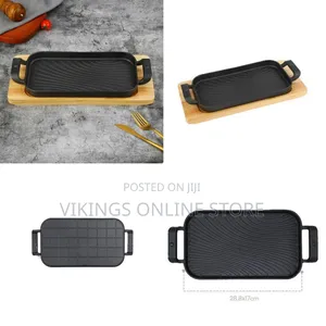 Rectangular Crystals Cast Iron Cookware Frying Pan Grill Backing Pot