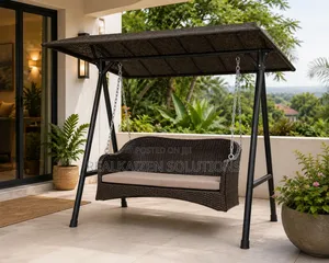 Premium Outdoor Rattan 2-Seater Swing Chair With Canopy
