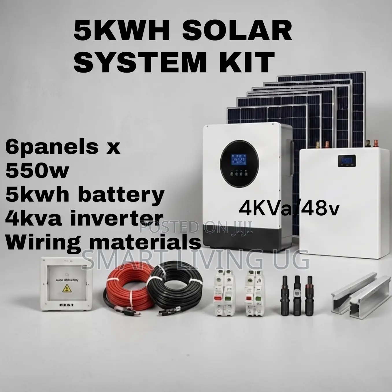 Heavy-Duty 5kWh Lithium Solar System – 4kVA Hybrid Inverter  Setup