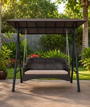 Premium Outdoor Rattan 2-Seater Swing Chair With Canopy