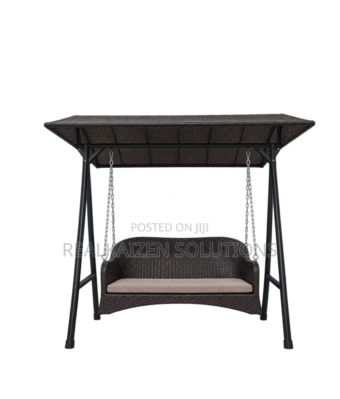 Premium Outdoor Rattan 2-Seater Swing Chair With Canopy