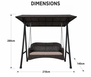 Premium Outdoor Rattan 2-Seater Swing Chair With Canopy