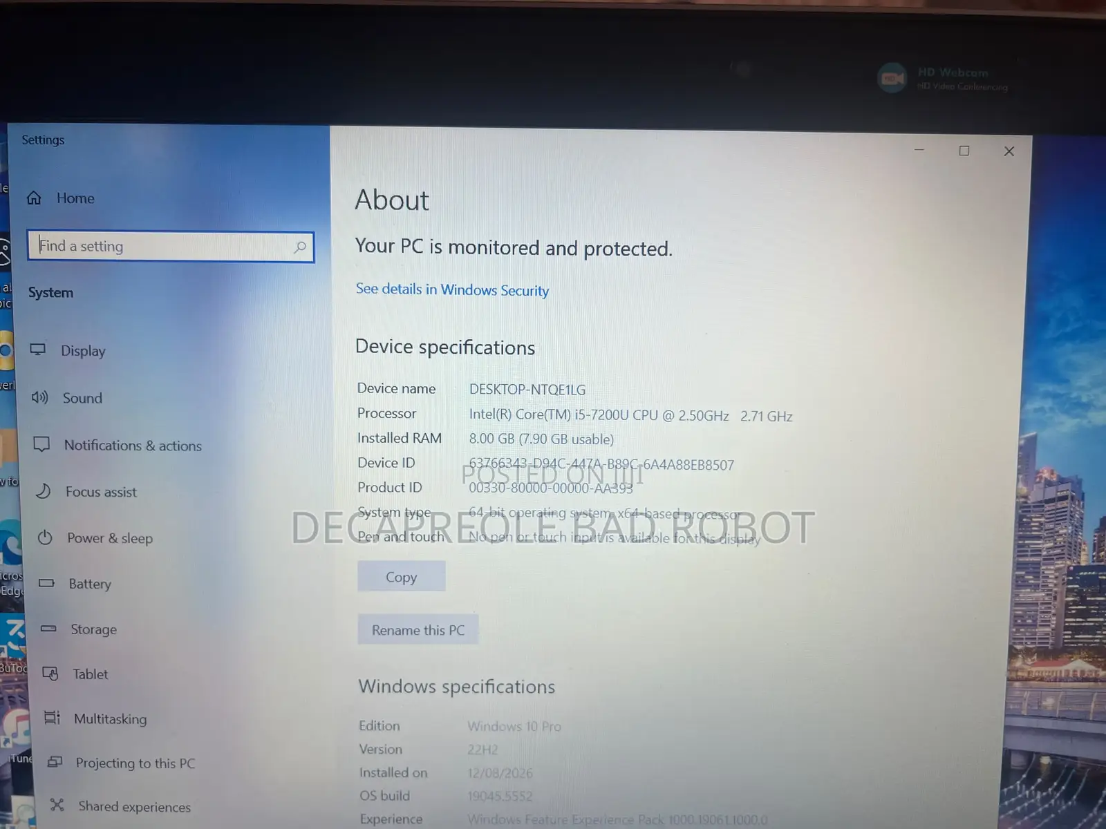 Laptop HP Probook 450 8GB Intel Core i5 SSD 512GB