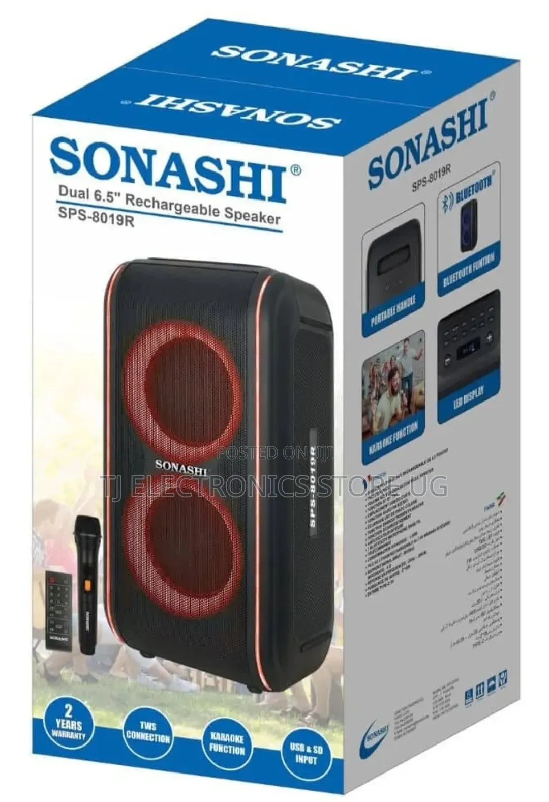Sonashi 8020 Dual Microphone Rechargeable Speaker