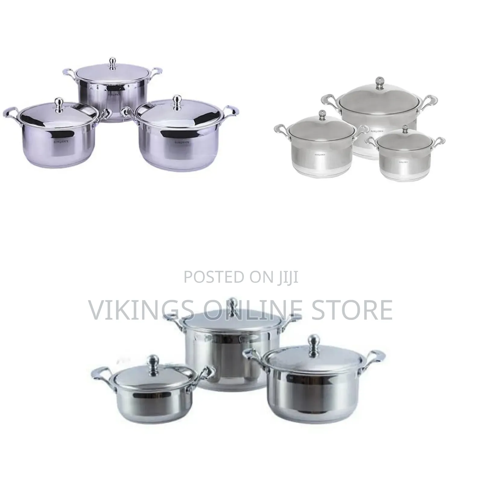 6 Piece of Stainless Steel Saucepans Cookware Soup Pots Serving Dishes