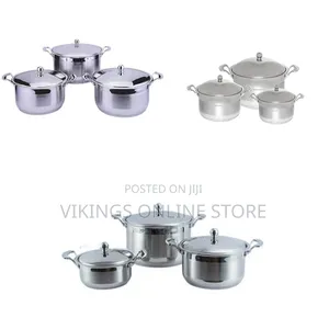 6 Piece of Stainless Steel Saucepans Cookware Soup Pots Serving Dishes