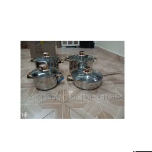 8 Stainless Steel Saucepans Cookware Pots With Frying Pan - Silver