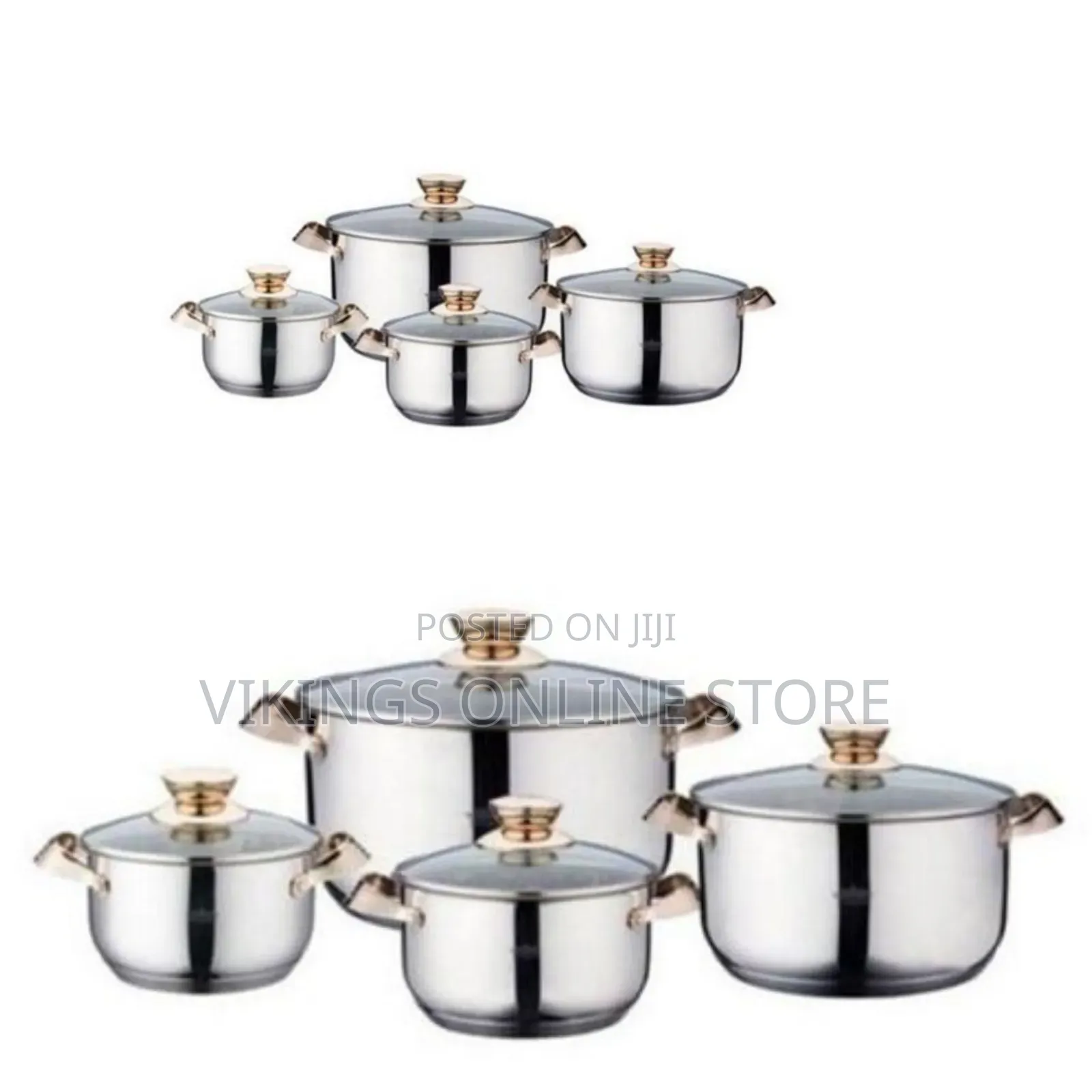 8 Stainless Steel Saucepans Cooking Pots- Silver