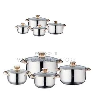 8 Stainless Steel Saucepans Cooking Pots- Silver
