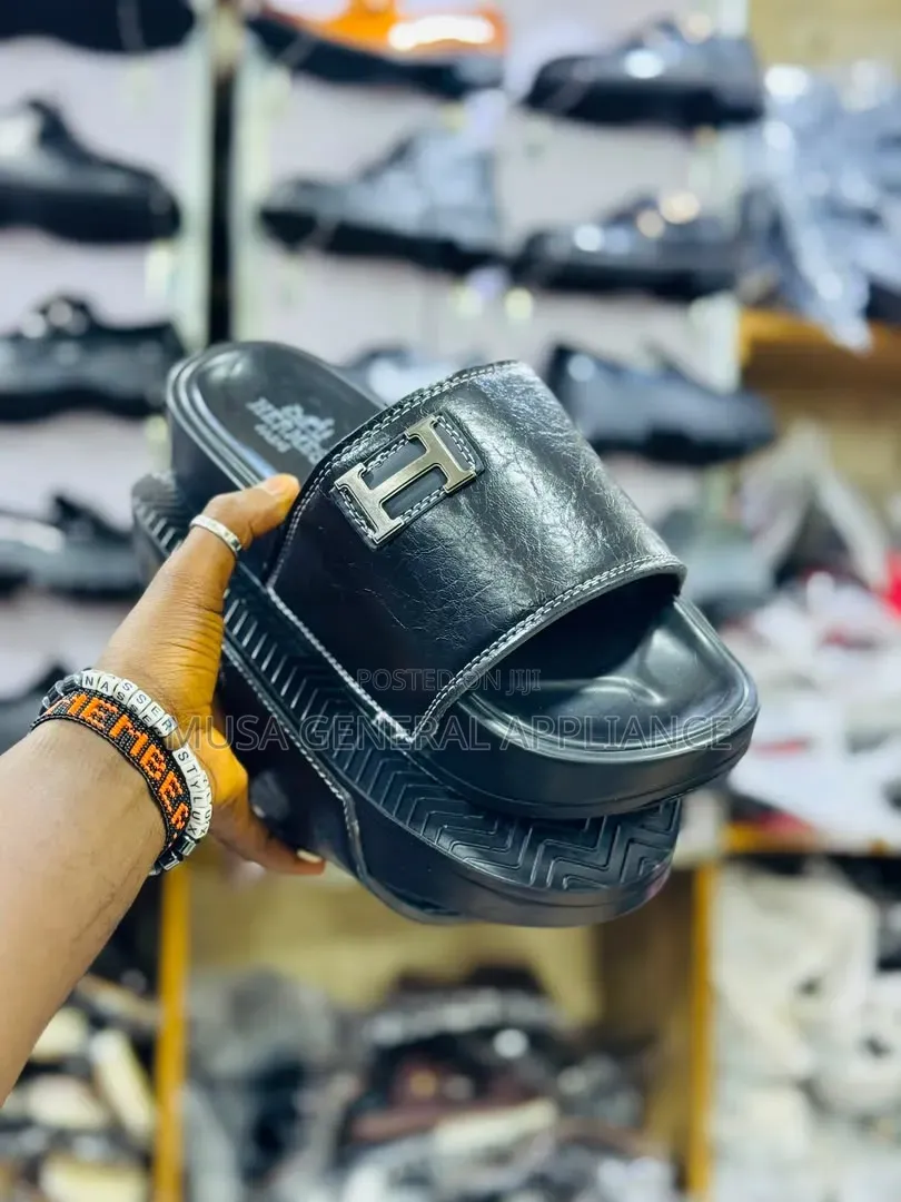 Pair of Black Leather Hermes