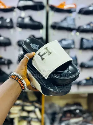 Pair of Black Leather Hermes