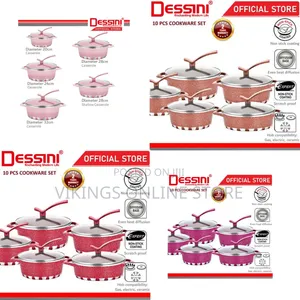 Dessini 10 Pieces of Granite Aluminium Non Stick Casserole Pot