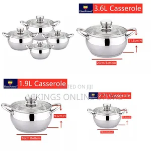 4 PC 16,18, 20,24CM Stainless Steel Saucepans Cooking Pots- Silver