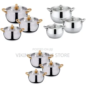 3 PC Stainless Steel Saucepans Cooking Pots- Silver